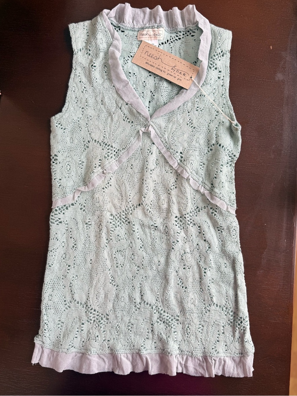 Mint Lace Knit Tank Top